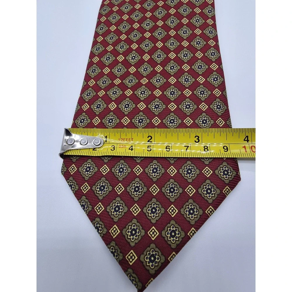 Lands' End Hand Sewn Vintage 100% Silk Geometric Neck Tie 58